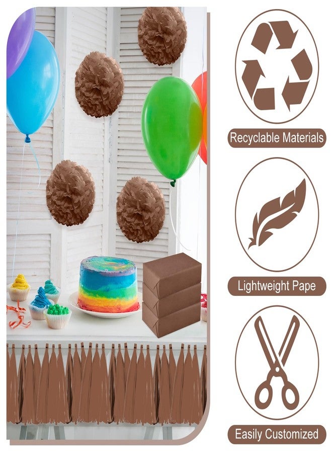 PLULON 60 Sheets Brown Tissue Paper Bulk, PLULON Gift Wrapping Tissue Paper for Packaging 14 x 20 Inch Art Crafts for Gift Bags Decorative Floral Wedding Birthday Party Decor - Image 3